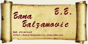 Bana Balzamović vizit kartica